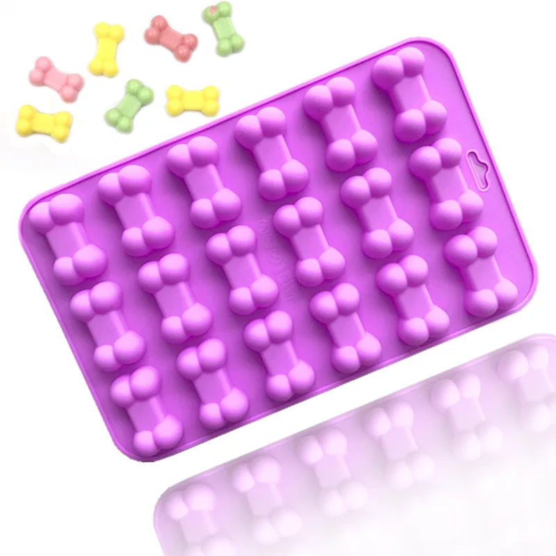 Dog Paw Bone Mold Pet Frozen Treats Silicone Mould Puppy Cat Print Treat Moldes De Silicona Baking Accessories Cupcake Topper